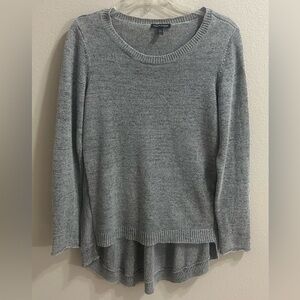 Eileen Fisher 100% Linen Sweater Sz XS Gray Quiet Luxury Minimalist Basic Spring